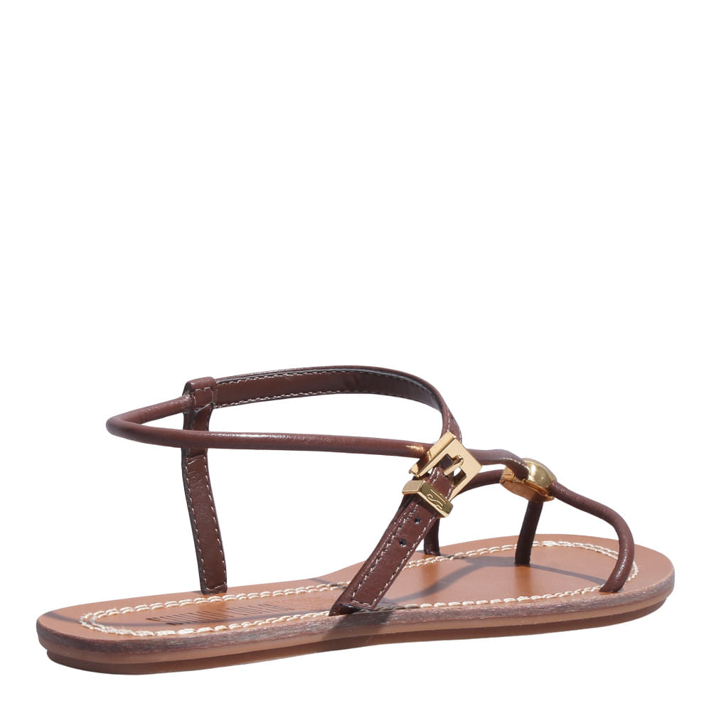 Rasteirinha Marrom Santa Lolla Bico Redondo 