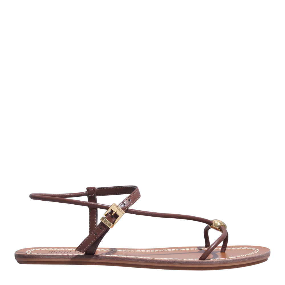 Rasteirinha Marrom Santa Lolla Bico Redondo 