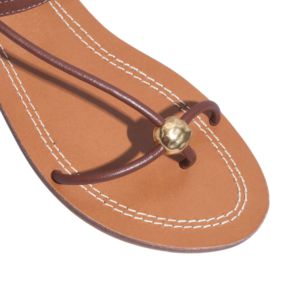 Rasteirinha Marrom Santa Lolla Bico Redondo 