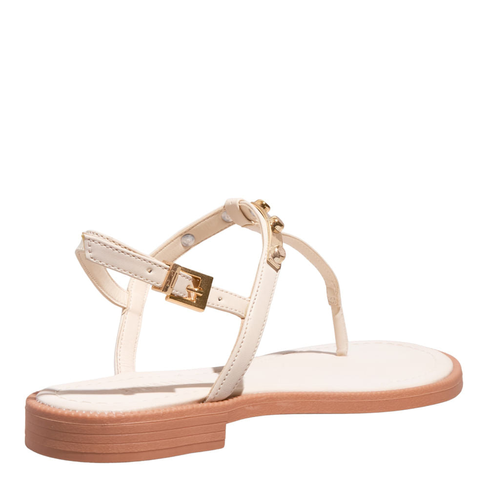 Rasteirinha Off White Santa Lolla Bico Redondo 