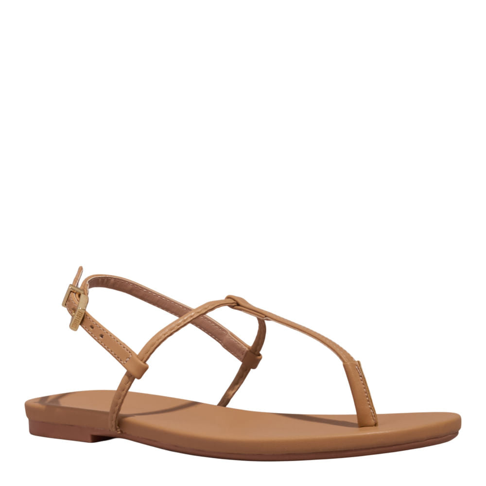 Rasteirinha Santa Lolla Bege Bico Redondo