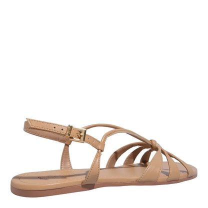 Rasteirinha Santa Lolla Bege Tiras Transpassadas