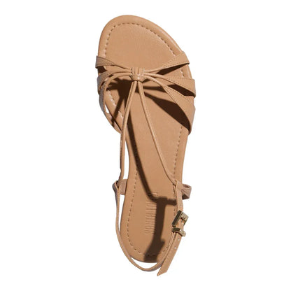 Rasteirinha Santa Lolla Bege Tiras Transpassadas