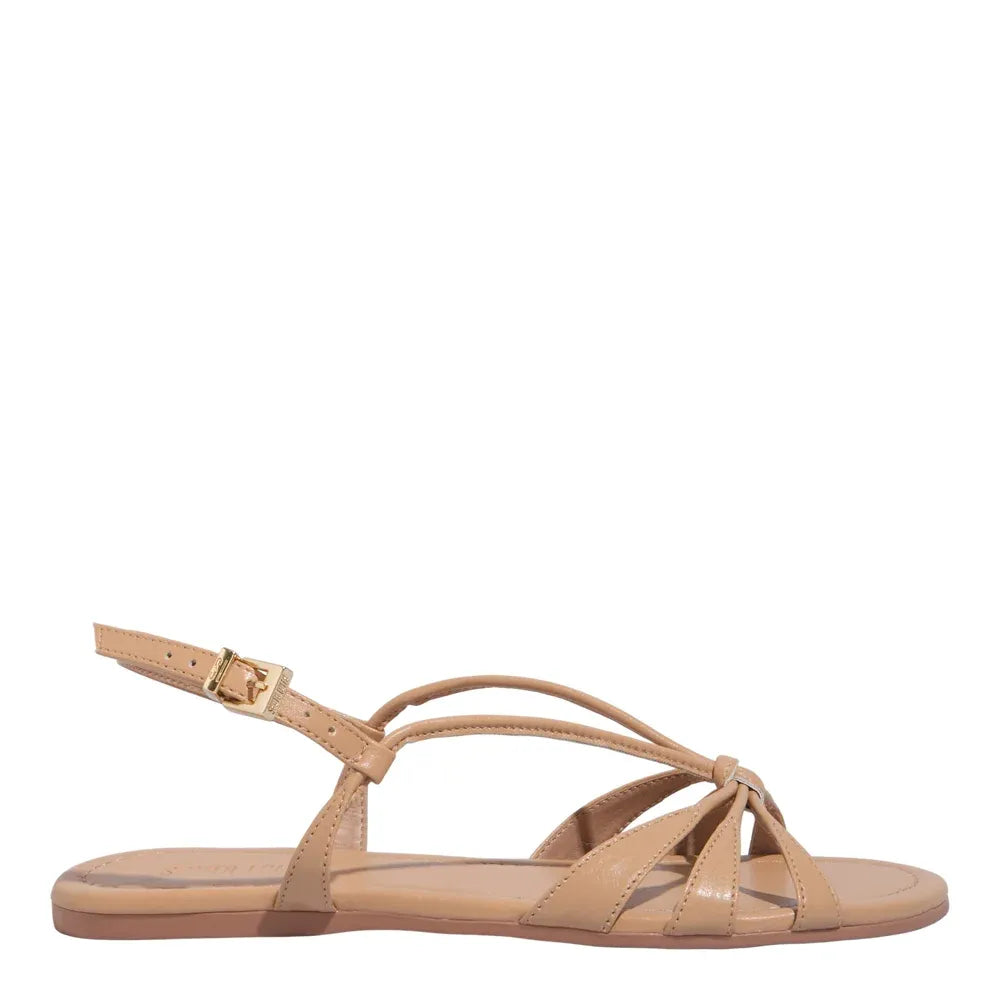 Rasteirinha Santa Lolla Bege Tiras Transpassadas