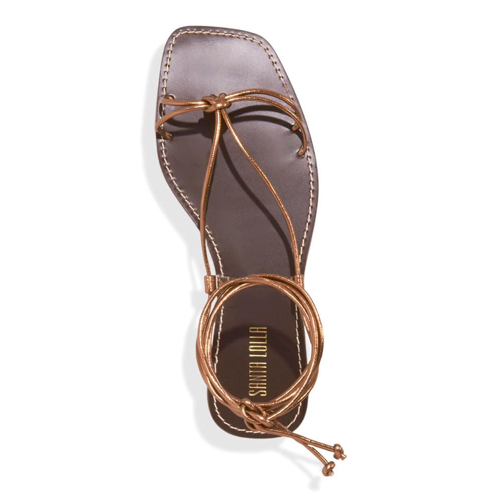 Rasteirinha Santa Lolla Bronze Amarração Metalizada