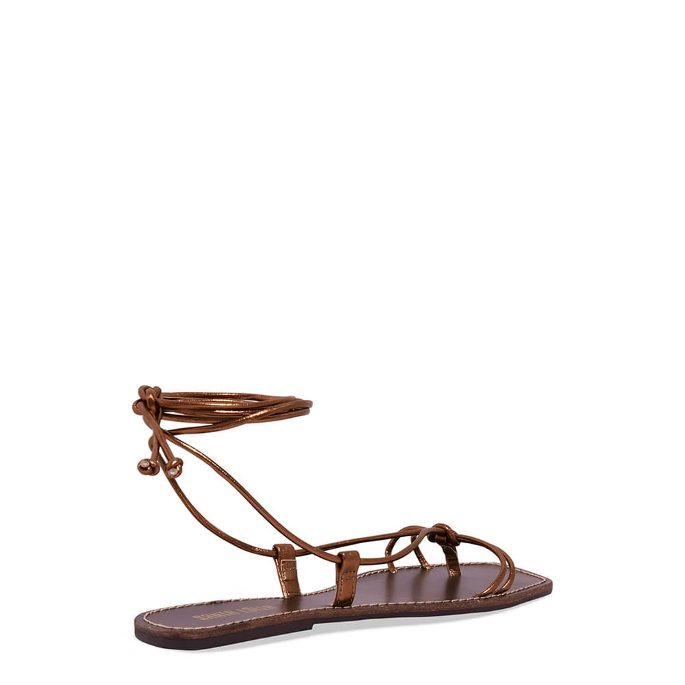 Rasteirinha Santa Lolla Bronze Amarração Metalizada