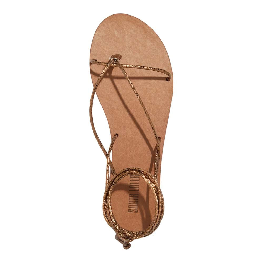 Rasteirinha Santa Lolla Bronze Metalizada Glow Amarração