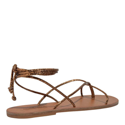 Rasteirinha Santa Lolla Bronze Metalizada Glow Amarração