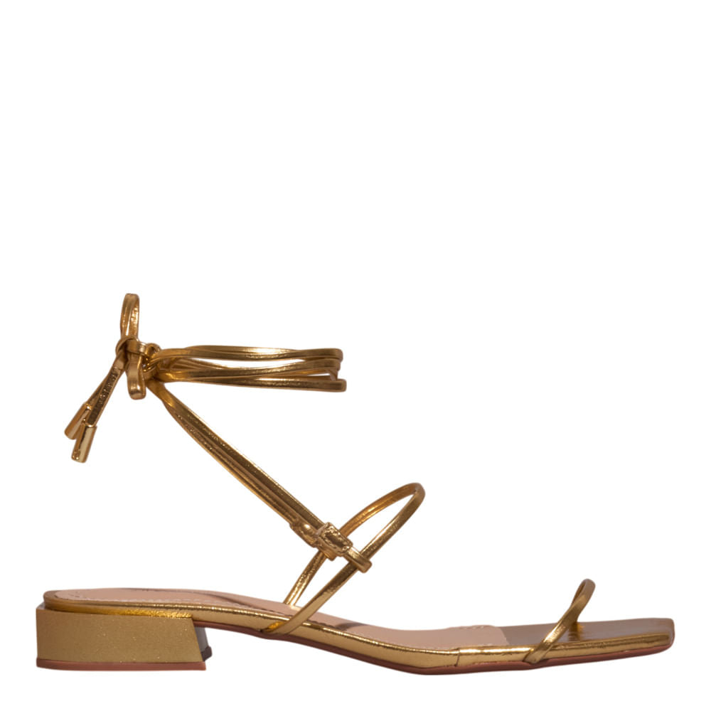 Rasteirinha Santa Lolla Dourada Amarração Saltinho