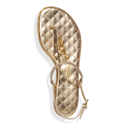 Rasteirinha Santa Lolla Dourada Correntes