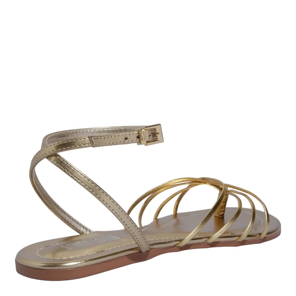 Rasteirinha Santa Lolla Dourada Metalizada