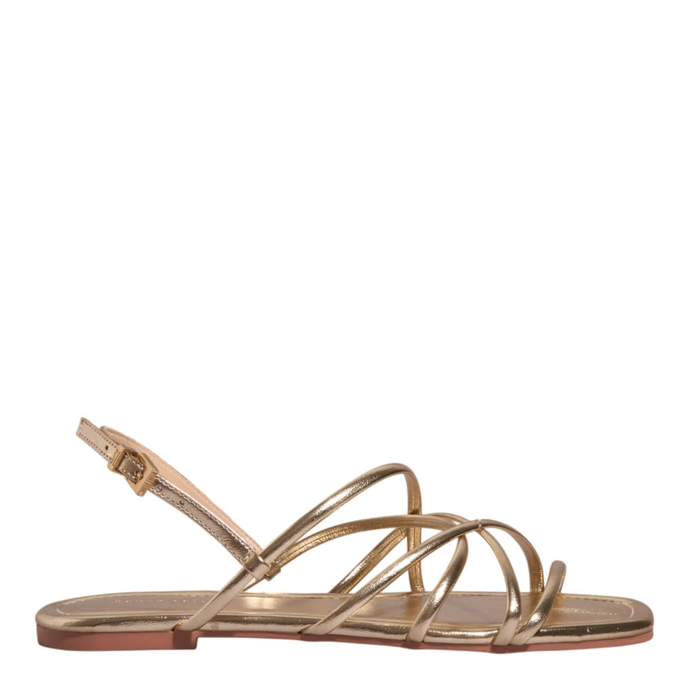 Rasteirinha Santa Lolla Dourada Metalizada