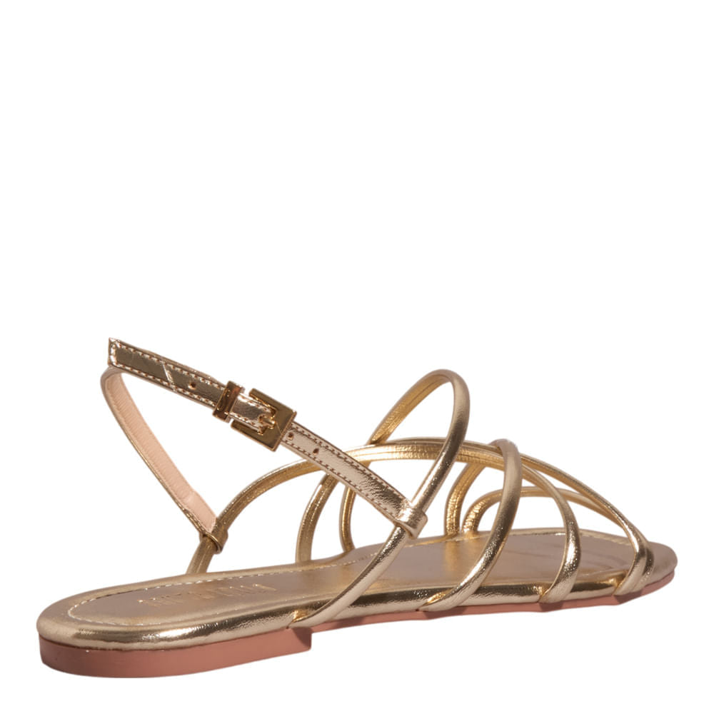 Rasteirinha Santa Lolla Dourada Metalizada