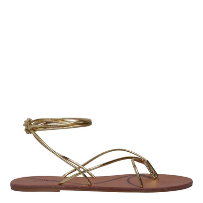 Rasteirinha Santa Lolla Dourada Metalizada Amarração