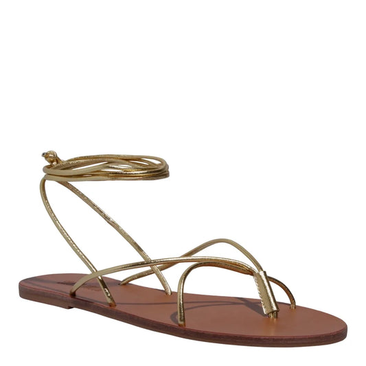 Rasteirinha Santa Lolla Dourada Metalizada Amarração