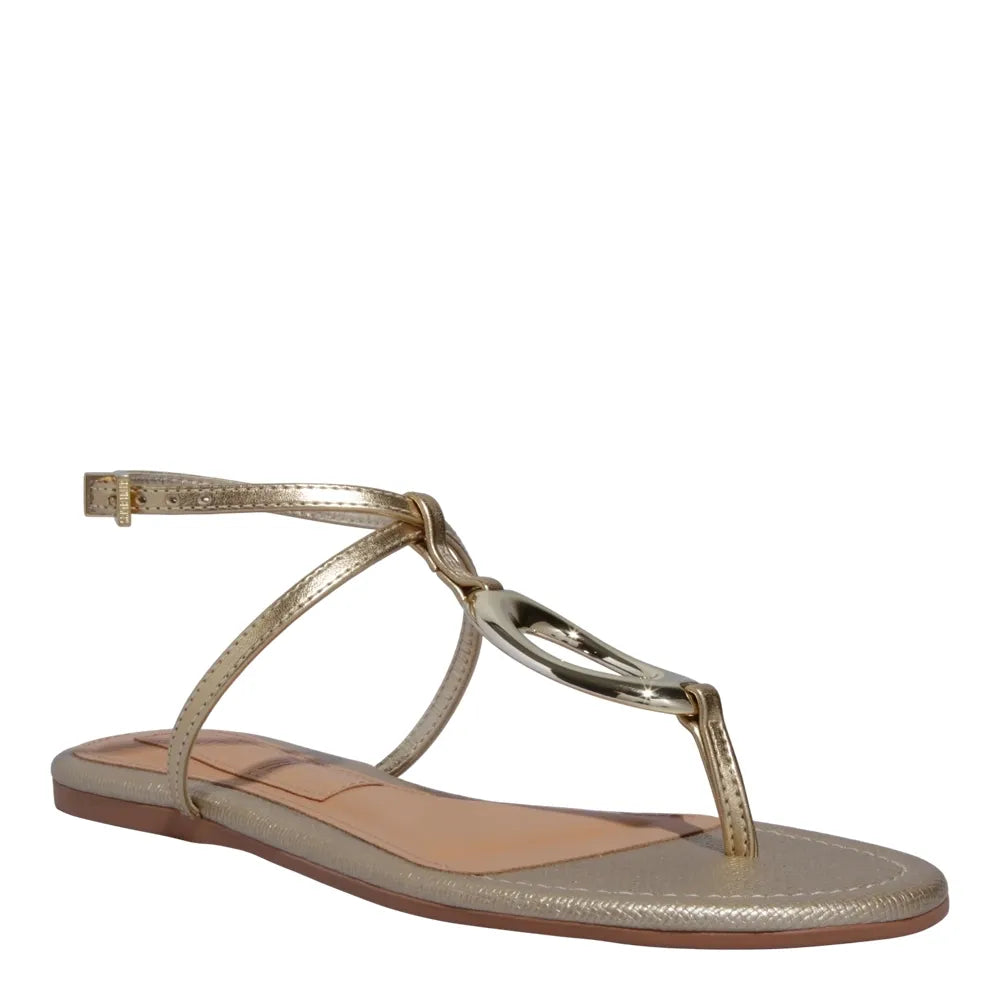 Rasteirinha Santa Lolla Dourada Metalizada Aplicação Metálica Dourada