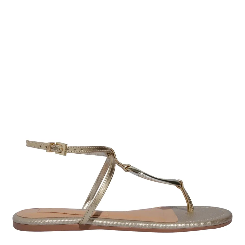 Rasteirinha Santa Lolla Dourada Metalizada Aplicação Metálica Dourada