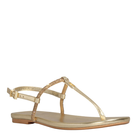 Rasteirinha Santa Lolla Dourada Metalizada Brilho