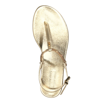 Rasteirinha Santa Lolla Dourada Metalizada Brilho