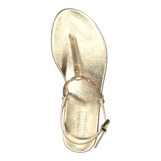 Rasteirinha Santa Lolla Dourada Metalizada Brilho