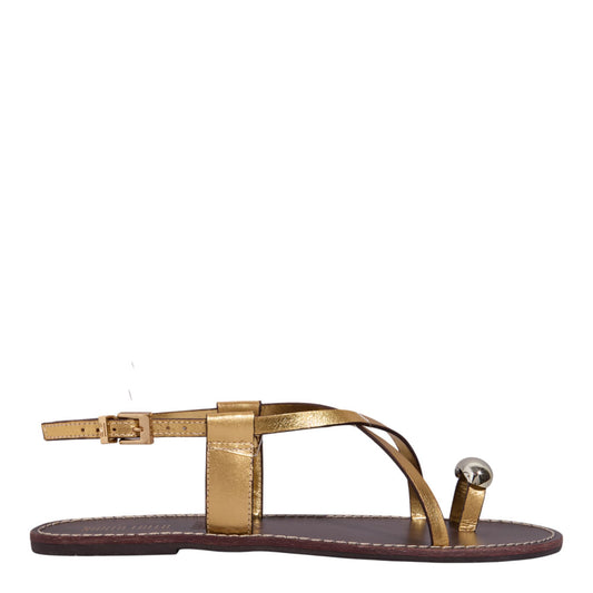 Rasteirinha Santa Lolla Dourada Metalizada Dedinho