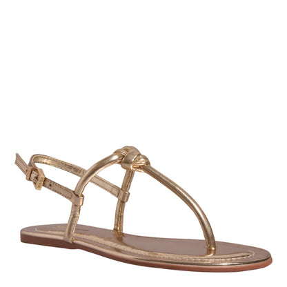 Rasteirinha Santa Lolla Dourada Metalizada Nó