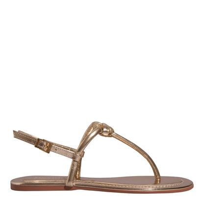 Rasteirinha Santa Lolla Dourada Metalizada Nó