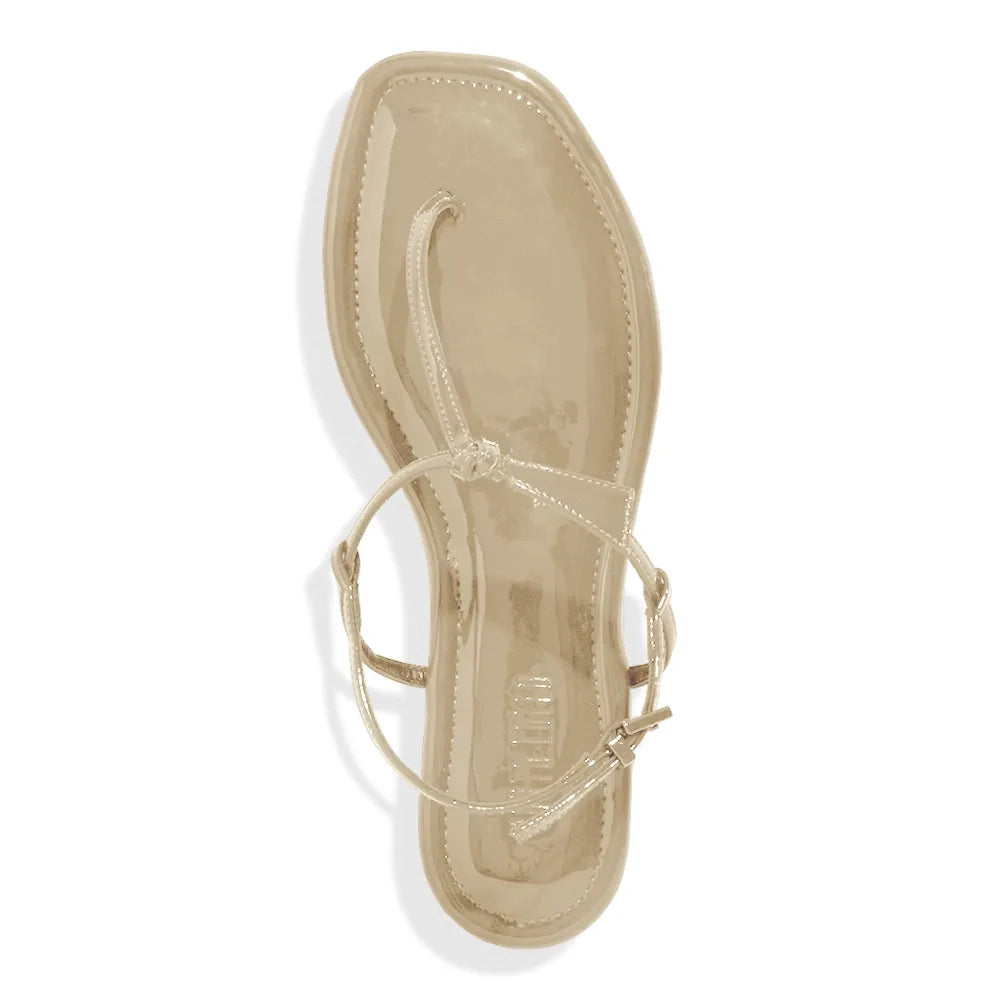 Rasteirinha Santa Lolla Dourada Metalizada Nó