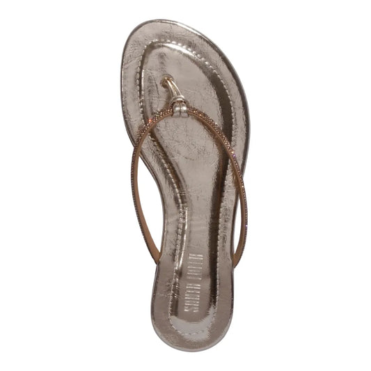 Rasteirinha Santa Lolla Dourada Metalizada Reflexo