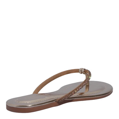 Rasteirinha Santa Lolla Dourada Metalizada Reflexo