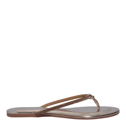 Rasteirinha Santa Lolla Dourada Metalizada Reflexo