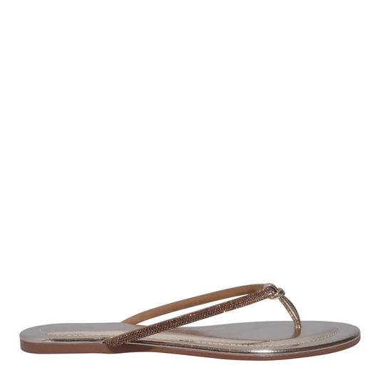 Rasteirinha Santa Lolla Dourada Metalizada Reflexo