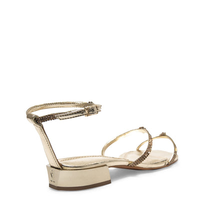 Rasteirinha Santa Lolla Dourada Metalizada Strass