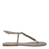 Rasteirinha Santa Lolla Dourada Metalizada Strass