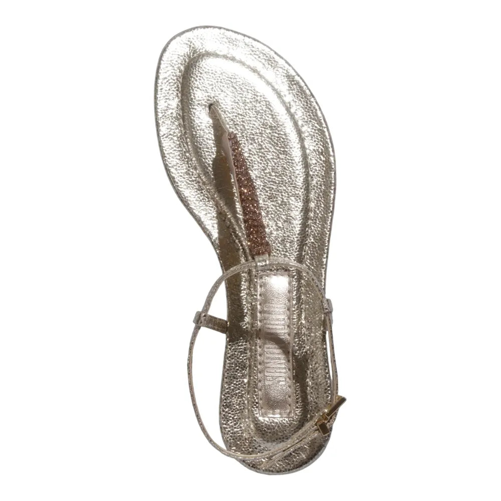 Rasteirinha Santa Lolla Dourada Metalizada Strass