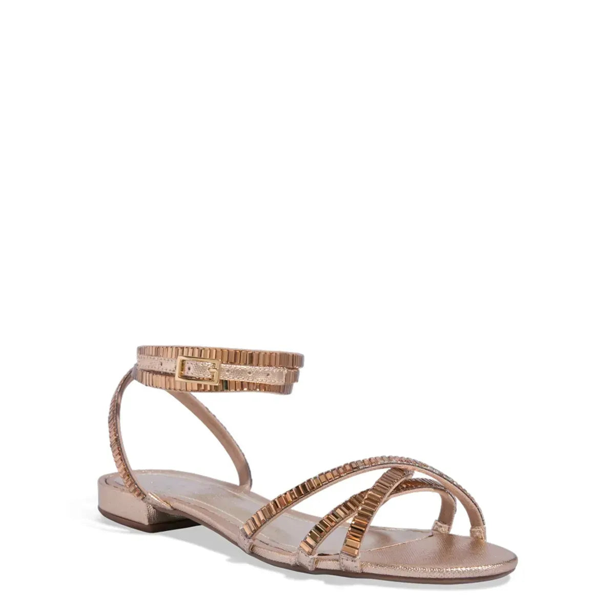 Rasteirinha Santa Lolla Dourada Pedras Saltinho