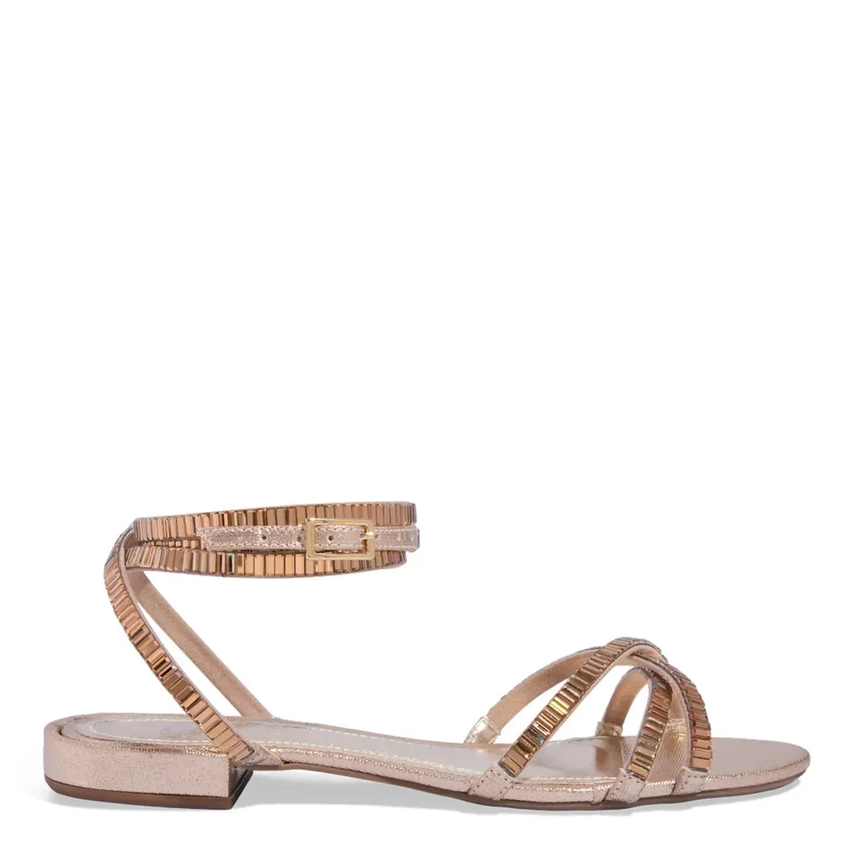 Rasteirinha Santa Lolla Dourada Pedras Saltinho