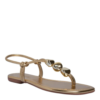 Rasteirinha Santa Lolla Dourada Soft Miçangas