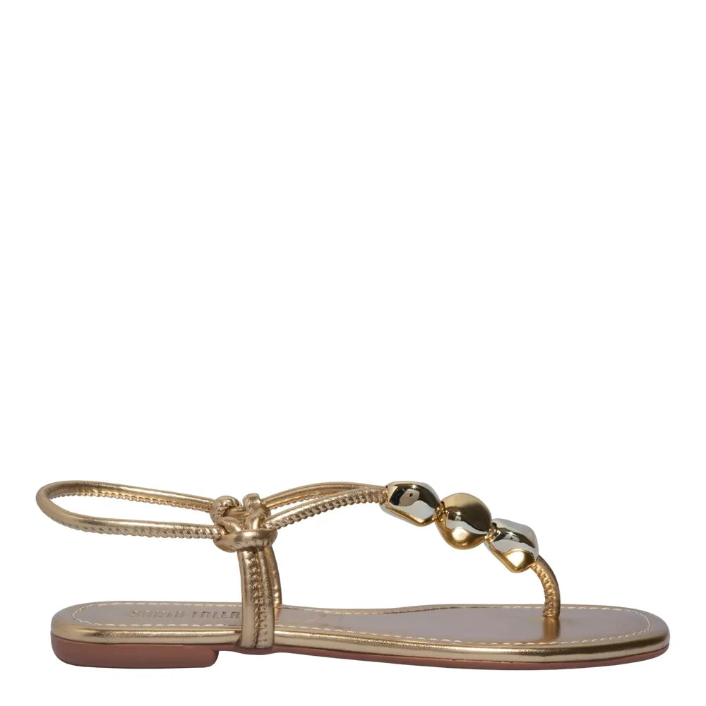 Rasteirinha Santa Lolla Dourada Soft Miçangas