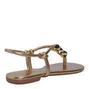 Rasteirinha Santa Lolla Dourada Soft Miçangas