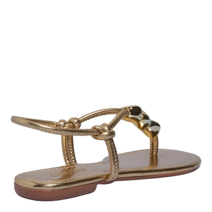 Rasteirinha Santa Lolla Dourada Soft Miçangas