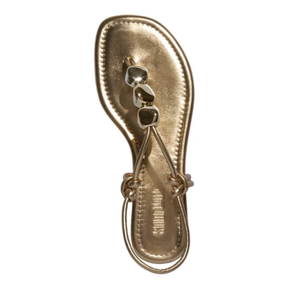 Rasteirinha Santa Lolla Dourada Soft Miçangas