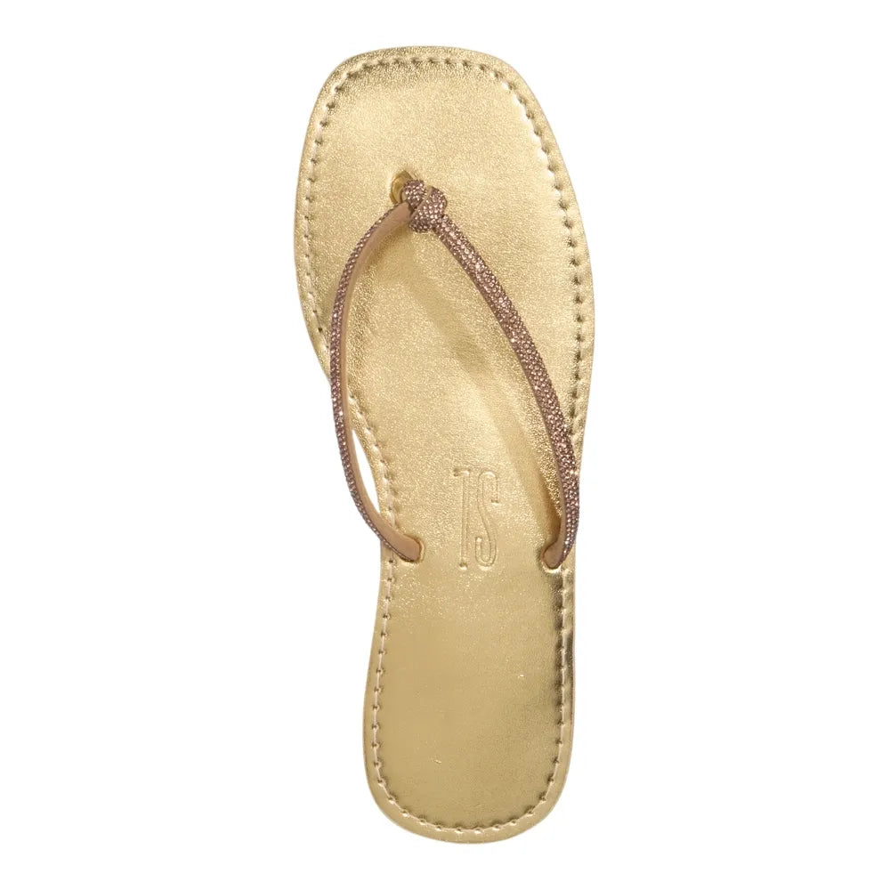 Rasteirinha Santa Lolla Dourada Tira Brilho