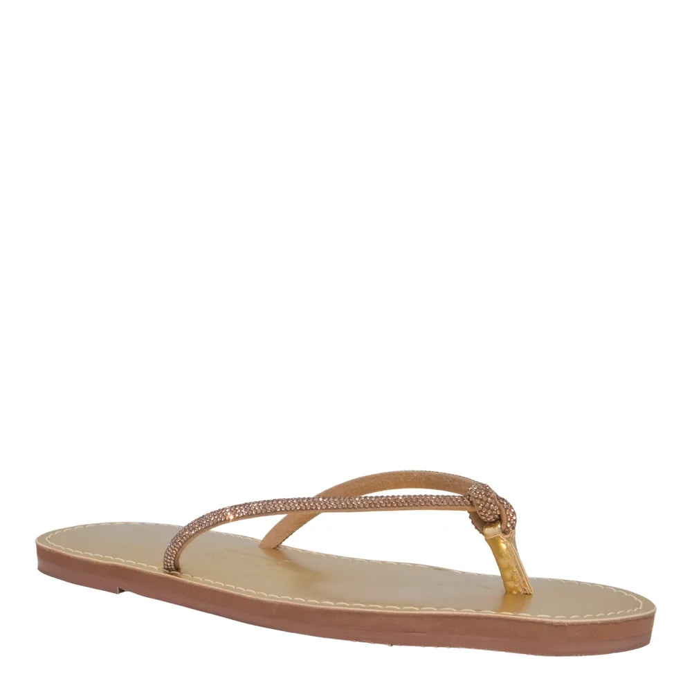 Rasteirinha Santa Lolla Dourada Tira Brilho