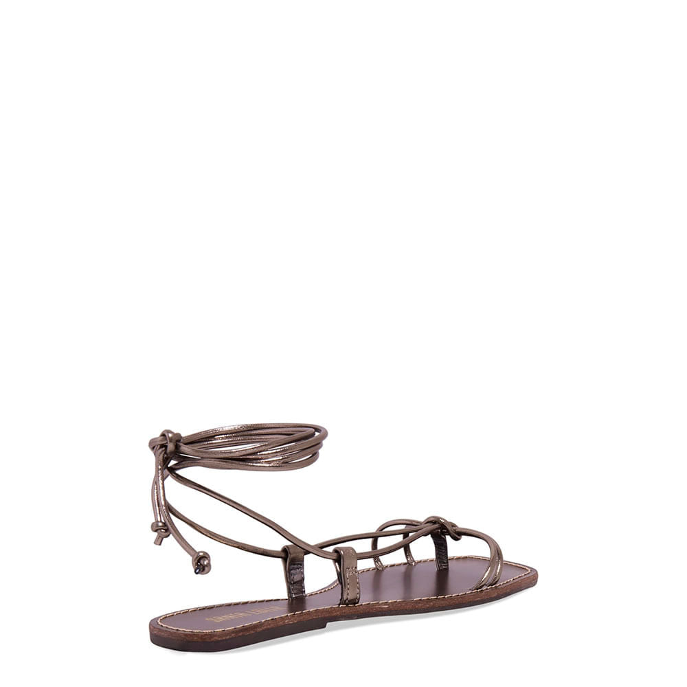 Rasteirinha Santa Lolla Grafite Amarração Metalizada