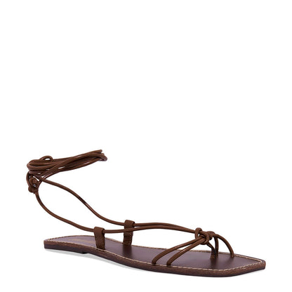 Rasteirinha Santa Lolla Marrom Amarração Tiras