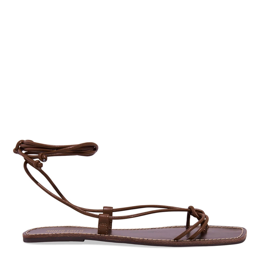 Rasteirinha Santa Lolla Marrom Amarração Tiras