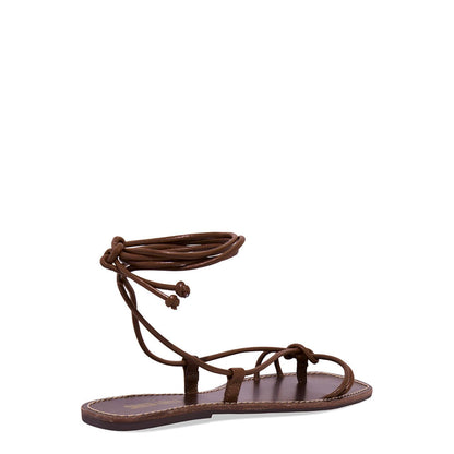 Rasteirinha Santa Lolla Marrom Amarração Tiras