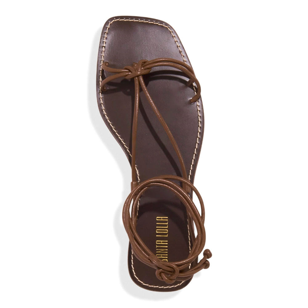 Rasteirinha Santa Lolla Marrom Amarração Tiras