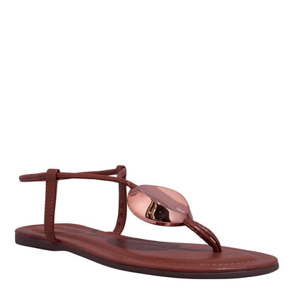 Rasteirinha Santa Lolla Marrom Bico Redondo